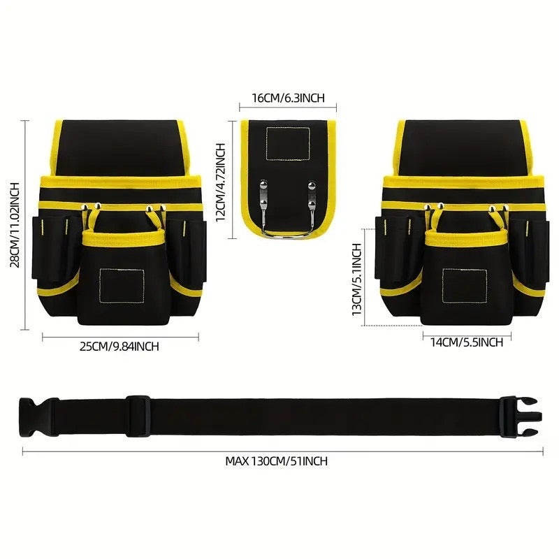 26-Pocket Magnetic Tool Belt – Adjustable Multi-Functional Work Waist Bag