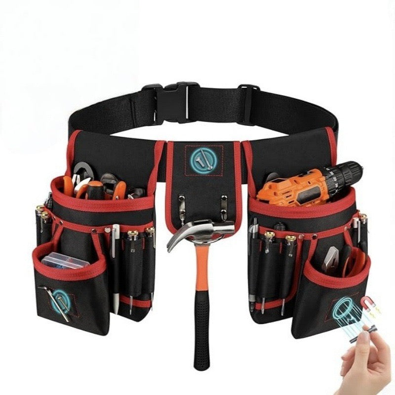 26-Pocket Magnetic Tool Belt – Adjustable Multi-Functional Work Waist Bag